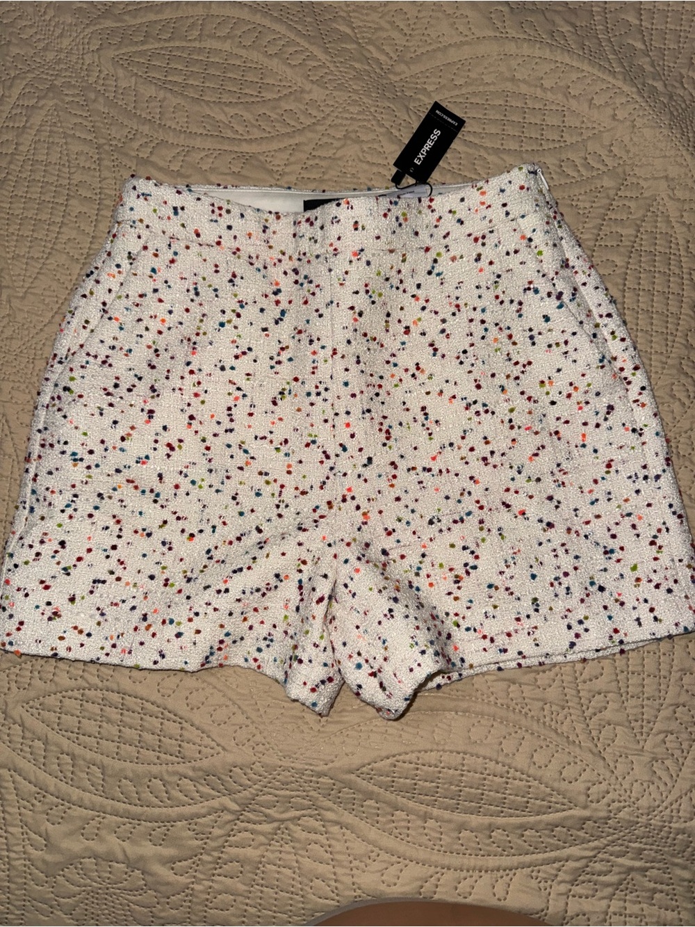 ✨New✨ Express Super High-Rise Tweed Confetti Shorts